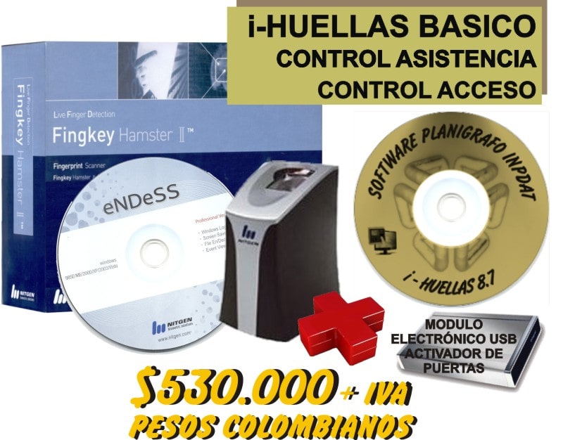 Contenido del Control Biométrico de Acceso y Asistencia i-Huellas Básico